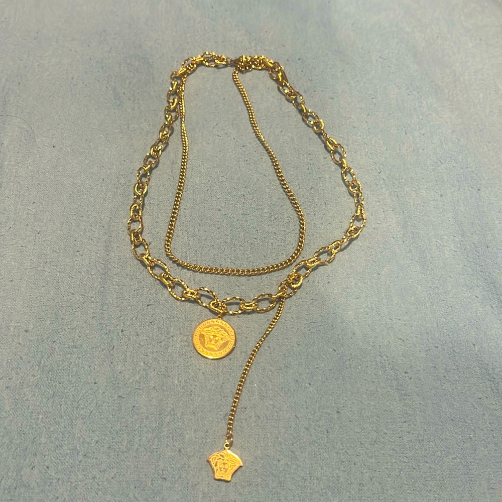 Gold steel necklace